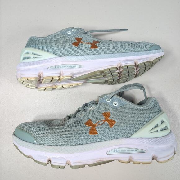Under Armour Womens Shoes Size 7 Green Charged Gemini Running 3026500-300 - Picture 4 of 9